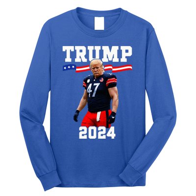 Trump 47 Football Jersey 2024 Us Flag Long Sleeve Shirt