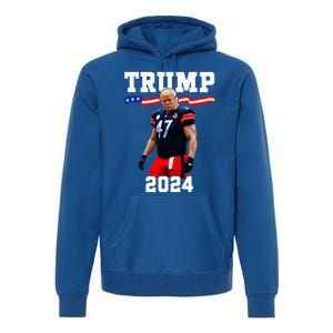 Trump 47 Football Jersey 2024 Us Flag Premium Hoodie