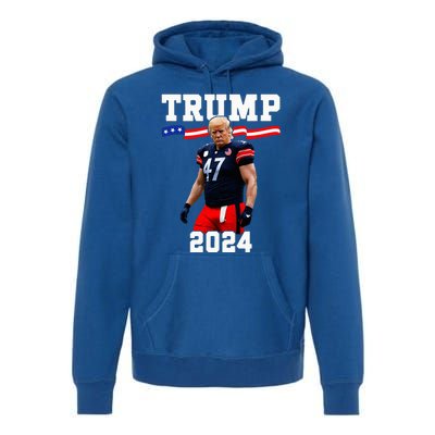 Trump 47 Football Jersey 2024 Us Flag Premium Hoodie