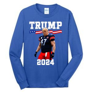 Trump 47 Football Jersey 2024 Us Flag Tall Long Sleeve T-Shirt