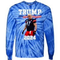 Trump 47 Football Jersey 2024 Us Flag Tie-Dye Long Sleeve Shirt