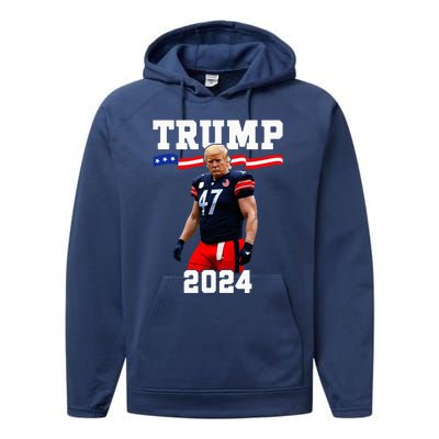 Trump 47 Football Jersey 2024 Us Flag Performance Fleece Hoodie