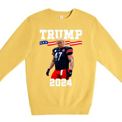 Trump 47 Football Jersey 2024 Us Flag Trump Vance 2024 Premium Crewneck Sweatshirt