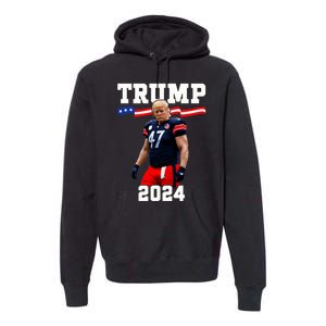 Trump 47 Football Jersey 2024 Us Flag Trump Vance 2024 Premium Hoodie