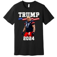 Trump 47 Football Jersey 2024 Us Flag Trump Vance 2024 Premium T-Shirt