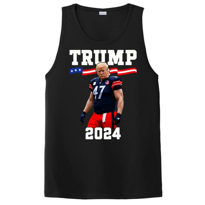 Trump 47 Football Jersey 2024 Us Flag Trump Vance 2024 PosiCharge Competitor Tank