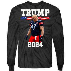 Trump 47 Football Jersey 2024 Us Flag Trump Vance 2024 Tie-Dye Long Sleeve Shirt