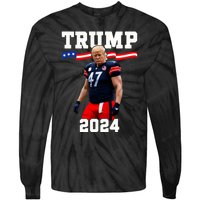 Trump 47 Football Jersey 2024 Us Flag Trump Vance 2024 Tie-Dye Long Sleeve Shirt