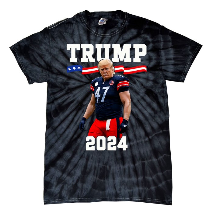 Trump 47 Football Jersey 2024 Us Flag Trump Vance 2024 Tie-Dye T-Shirt