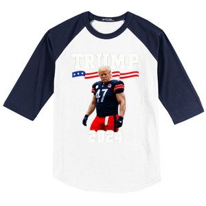 Trump 47 Football Jersey 2024 Us Flag Trump Vance 2024 Baseball Sleeve Shirt