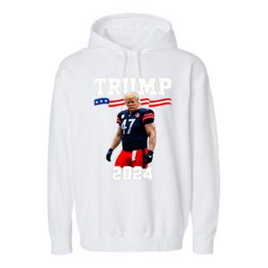 Trump 47 Football Jersey 2024 Us Flag Trump Vance 2024 Garment-Dyed Fleece Hoodie