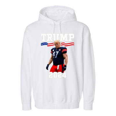 Trump 47 Football Jersey 2024 Us Flag Trump Vance 2024 Garment-Dyed Fleece Hoodie