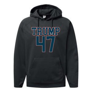 Trump 47 Graphic Campaign Performance Fleece Hoodie