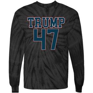 Trump 47 Graphic Campaign Tie-Dye Long Sleeve Shirt