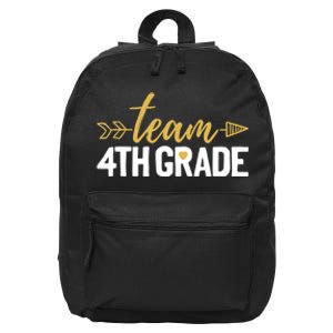 Team 4th Grade Hello Fourth Grade Crew Squad Teacher 16 in Basic Backpack