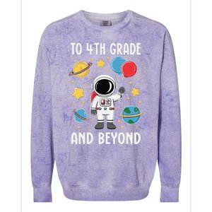 To 4th Grade And Beyond Astronaut Fourth Grade Colorblast Crewneck Sweatshirt