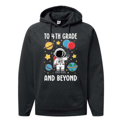 To 4th Grade And Beyond Astronaut Fourth Grade Performance Fleece Hoodie