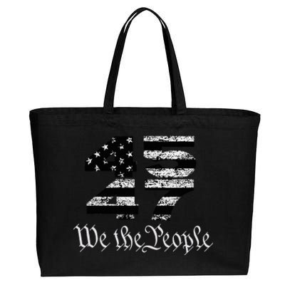 Trump 4547 Maga Us Flag 2024 Presidential Election Cotton Canvas Jumbo Tote