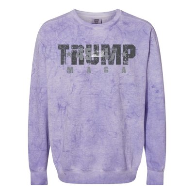 Trump 4547 Maga Us Flag 2024 Presidential Election Colorblast Crewneck Sweatshirt