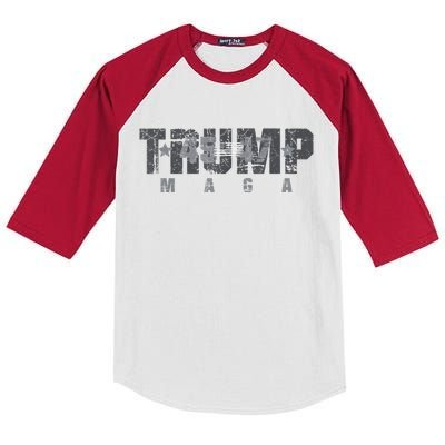 Trump 4547 Maga Us Flag 2024 Presidential Election Kids Colorblock Raglan Jersey