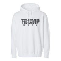 Trump 4547 Maga Us Flag 2024 Presidential Election Garment-Dyed Fleece Hoodie