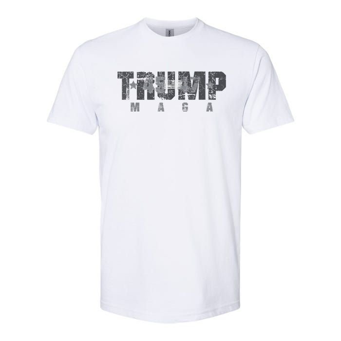 Trump 4547 Maga Us Flag 2024 Presidential Election Softstyle CVC T-Shirt