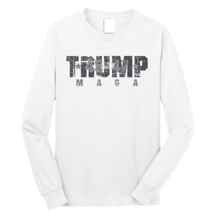 Trump 4547 Maga Us Flag 2024 Presidential Election Long Sleeve Shirt