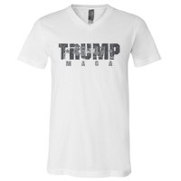 Trump 4547 Maga Us Flag 2024 Presidential Election V-Neck T-Shirt