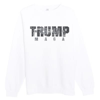 Trump 4547 Maga Us Flag 2024 Presidential Election Premium Crewneck Sweatshirt