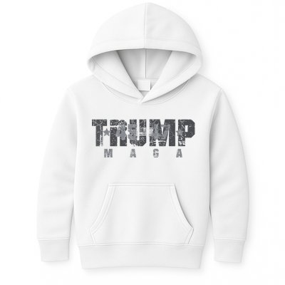 Trump 4547 Maga Us Flag 2024 Presidential Election Kids Hoodie