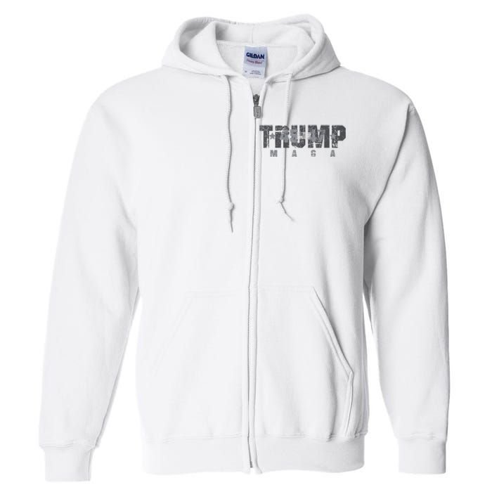 Trump 4547 Maga Us Flag 2024 Presidential Election Full Zip Hoodie