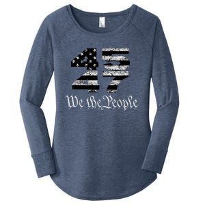 Trump 4547 Maga Us Flag 2024 Presidential Election Women's Perfect Tri Tunic Long Sleeve Shirt