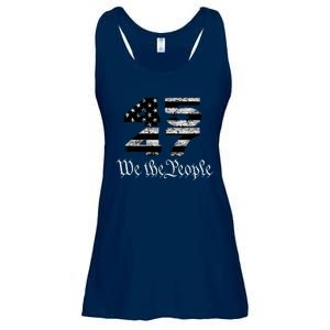 Trump 4547 Maga Us Flag 2024 Presidential Election Ladies Essential Flowy Tank