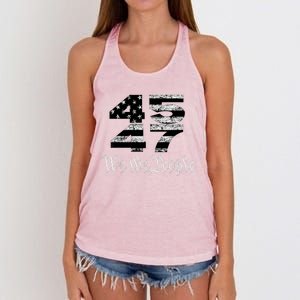 Trump 4547 Maga Us Flag 2024 Presidential Election Women's Knotted Racerback Tank