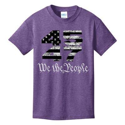 Trump 4547 Maga Us Flag 2024 Presidential Election Kids T-Shirt