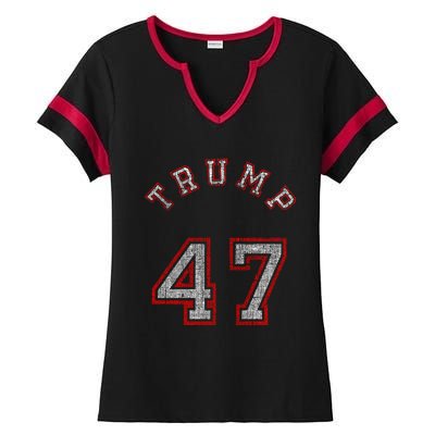 Trump 47 Meaningful Gift Ladies Halftime Notch Neck Tee