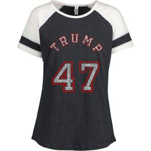 Trump 47 Meaningful Gift Enza Ladies Jersey Colorblock Tee