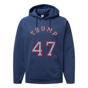 Trump 47 Meaningful Gift Performance Fleece Hoodie