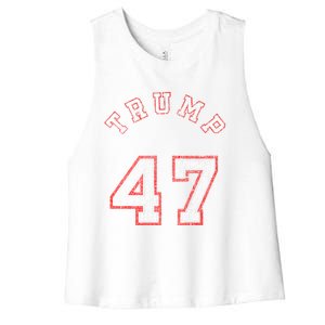 Trump 47 Meaningful Gift Women's Racerback Cropped Tank