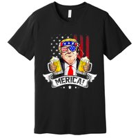 Trump 4th Of July Merica For Men Women USA American Flag Premium T-Shirt