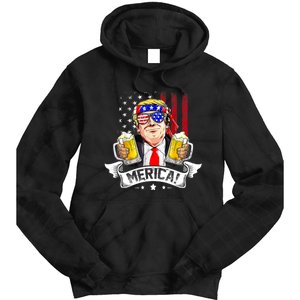 Trump 4th Of July Merica For Men Women USA American Flag Tie Dye Hoodie