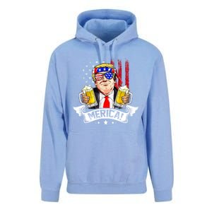 Trump 4th Of July Merica For Men Women USA American Flag Unisex Surf Hoodie