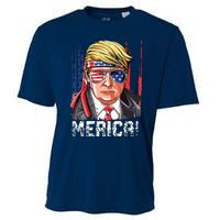 Trump 4th Of July Merica Usa American Flag Vintage Cooling Performance Crew T-Shirt