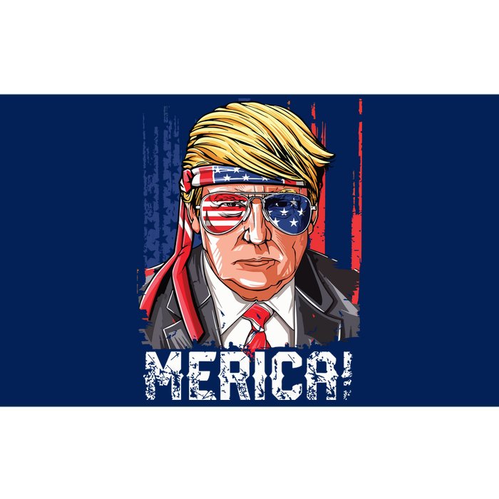 Trump 4th Of July Merica Usa American Flag Vintage Bumper Sticker