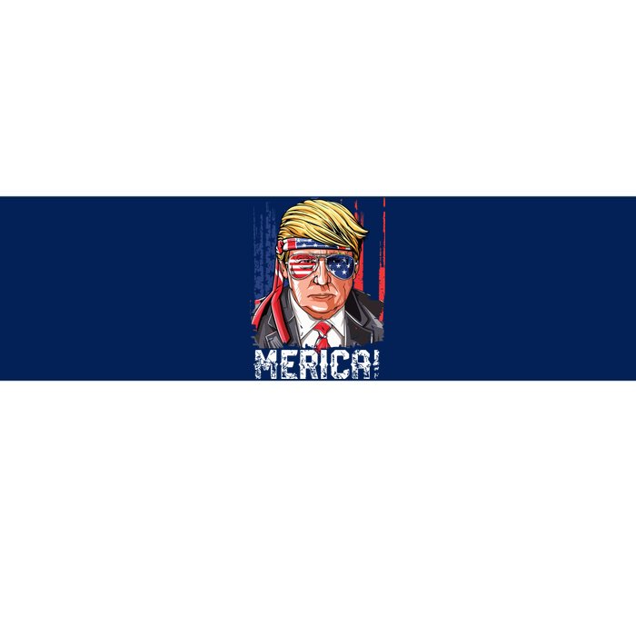 Trump 4th Of July Merica Usa American Flag Vintage Bumper Sticker