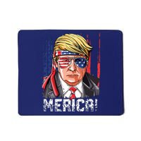 Trump 4th Of July Merica Usa American Flag Vintage Mousepad