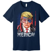 Trump 4th Of July Merica Usa American Flag Vintage Premium T-Shirt