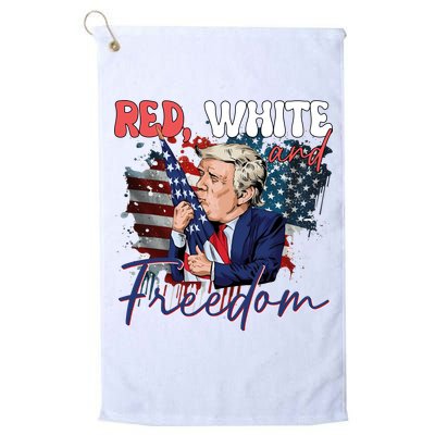 Trump 4th Of July Red White And Freedom Donald Trump Fourth Of July Golf Towel