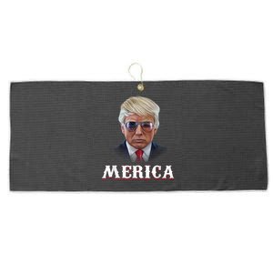 Trump 4th Of July Merica Funny D Onal T Rump 2024 Gift Large Microfiber Waffle Golf Towel