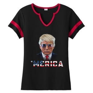 Trump 4th Of July Merica Funny T Rump American Gift Ladies Halftime Notch Neck Tee